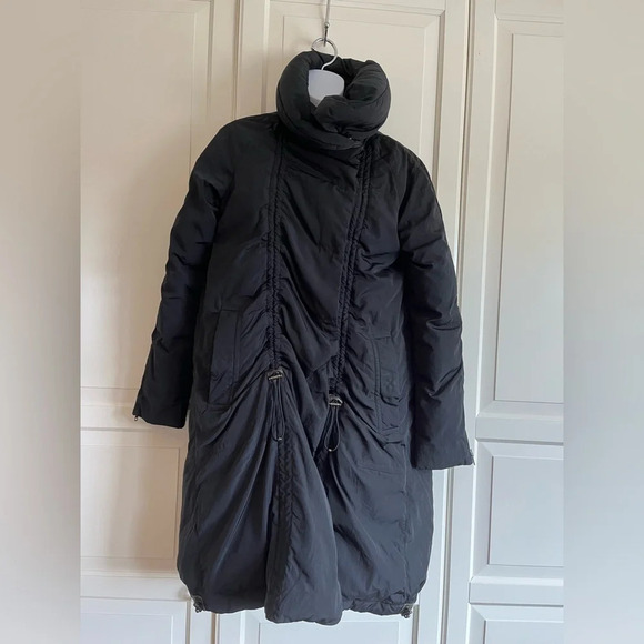Theory black puffer/ parka  Down Filled coat size small. "Bartie Haven" - Picture 4 of 17